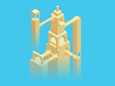 Fez Valley building fez illustration isometric monument valley