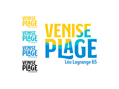 Logo - Venise Plage beach blue branding font logo yellow