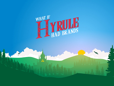 Landscape - What if Hyrule had Brands ? blue castle hyrule illustration landscape link red the legend of zelda triforce zelda
