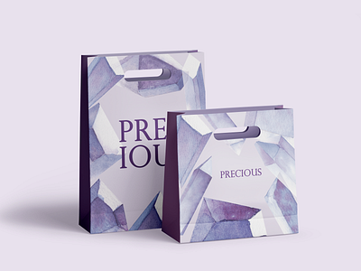 Precious Bags - Crystal collection bag brand crystal crystal gems design illustration mockup photoshop watercolor