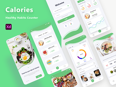 Calories Counter App android app design app calories counter counter food app health and beauty health calories health ui ui ui ux