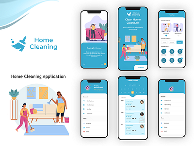 Home cleaning App app app design app ui design home cleaning app illustration mobile app mobile app design mobile ui ui ux