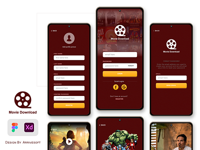 Movie App Design app app design app designer app ui design illustration mobile app mobile app design mobile ui movie movie app movie app design ui ux