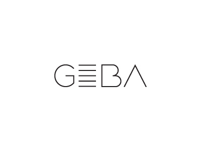 Geba lettering logo minimal music sax typography