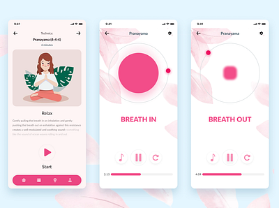 Breathing techniques for relaxation and calming design productdesign ui ux web