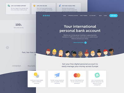 Financial Landing Page bank design finance financial flat icon illustration landing page minimal ui uidesign uidesigner website