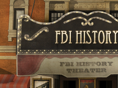FBI History Banner animation lights retro