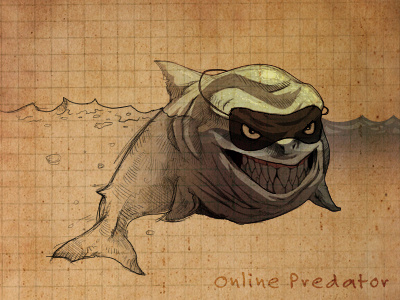 Online Predator mask predator shark sketch super secret water