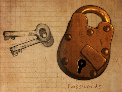 Passwords icon key lock password sketch super secret