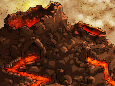 Volcano Island Concept color concept drawing island lava rocks sketch volcano