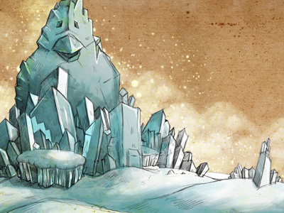 Ice Island Concept color concept drawing ice island penguin sketch snow