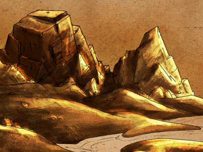 Desert Island Concept color concept desert drawing island mountain sand sketch