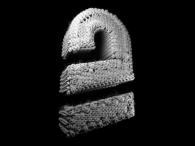 Logo Knit 3d black c4d hair logo moody octane render white