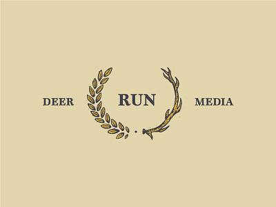 Deer Run Media Brand antlers brand branding deer media run wreath