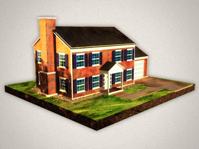 Colonial House Icon c4d colonial house icon