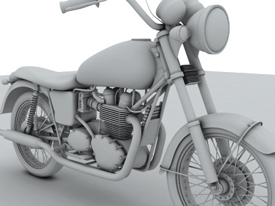 Triumphant 3d c4d model motorcycle t100 teaser triumph vintage wip