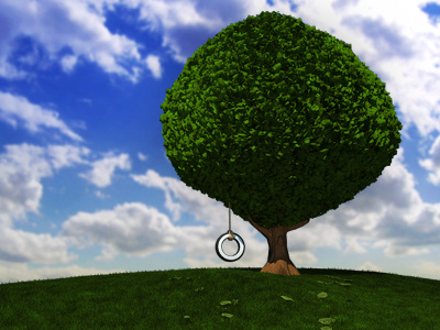 Tree Style Visualization Test 3d c4d grass leaves rendering sky swing tire tree