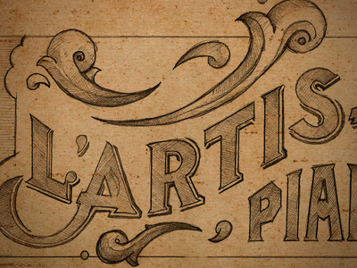 L'Artisan Piano Co Logo artisan co company logo piano sketch type typography victorian vintage