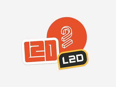 L2D Stickers brand branding custom l2d logo red retro stickers type yellow