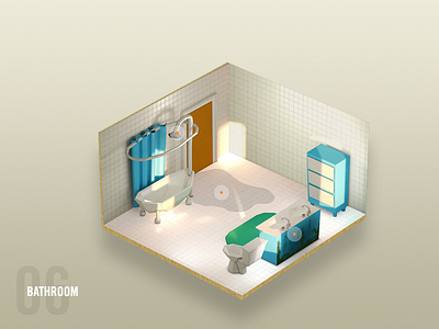 Servpro Prep Game - Bathroom 2 3d animation building c4d cinema4d city low poly render threejs ui ux website