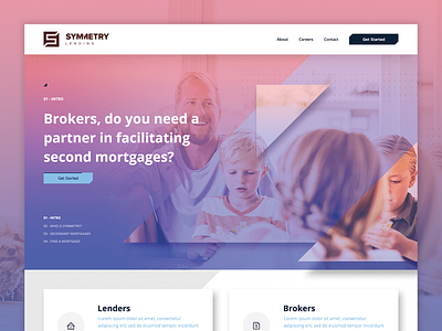 Homepage Layout 3d bank brokers homepage landing page layout lending logo triangles website website builder