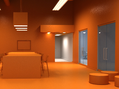 Lipscomb Spark 3d c4d chairs lighting lipscomb university mac and cheese orange render table