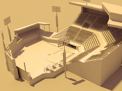AT&T Field - Home of the Lookouts baseball c4d chattanooga lookouts field minor league render stadium