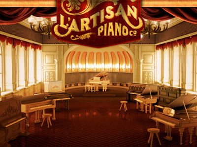 Un-Used Header Concept - Artisan Piano Co. 3d artisan piano co unused wareroom