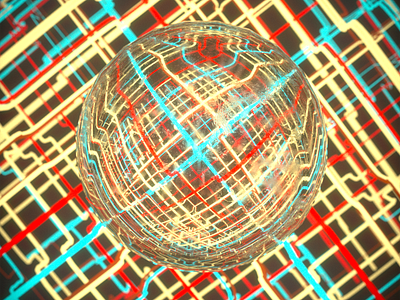 Neon Globe Thingy 3d 3d art c4d cinema4d neon neon lights reflection render sphere