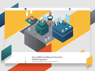 Successfully Launching An Interactive Exhibit Experience artwork colorful flat icon illustration isometric medium