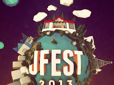 Jfest Shot 3d chattanooga clouds earth low poly lowpoly music festival planets poster radio sky space tn
