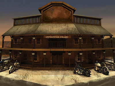 3D Saloon 3d motorcycles saloon west wild west