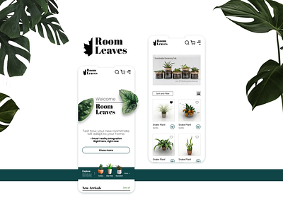 Room Leaves: Plant eCommerce branding ecommence leaf minimal plant plants shop ui