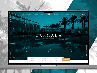 Darmada Hotel Resort beautiful design graphic design hotel illustration landing palms resort site ui