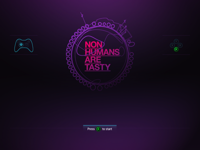 Non Humans Are Tasty: Opening Screen arcade game gaming gradients ui