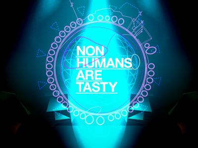 Non Humans Are Tasty - Poster sketch arcade game gaming gradients