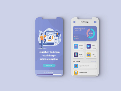 File Manager App file manager mobile mobile app purple simple desain storage app ui