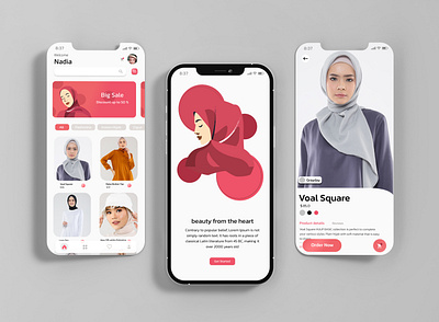 Hijab app - simple design girl design graphic design hijab app islamic mobile mobile app pink design ui ui design