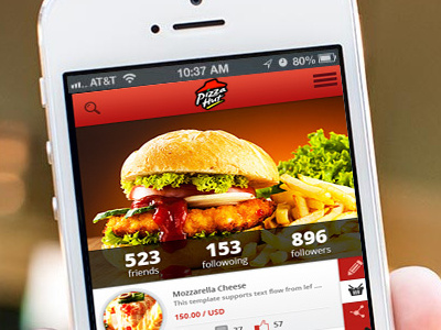 Pizza Hut Iphone Application i phone application pizza hut restaurant app ui design
