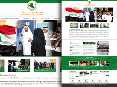 Iraqi business council abudhabi gridview icons interface mockup one page webesite responsive template ui ux web interface