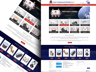 Gulf Ocean Electronic LLC gridview icons interface mockup one page webesite responsive template ui ux web interface