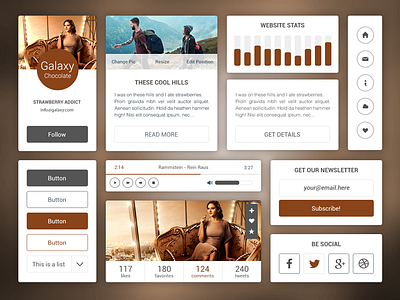 Ui Kit Free Psd clean flat graph icon interface kit menu navigation player social ui weather