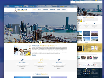 Time Electro Contracting app ccs3 clean html5 minimal responsive template ui ux design user experience user interface web design