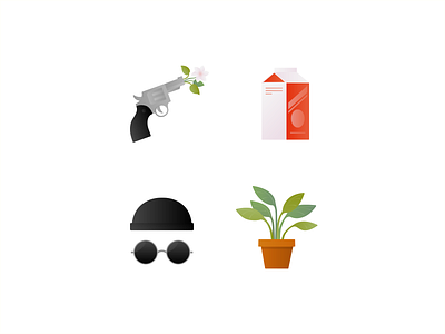 leon icon gun icon iconography illustration leon milk pot vector