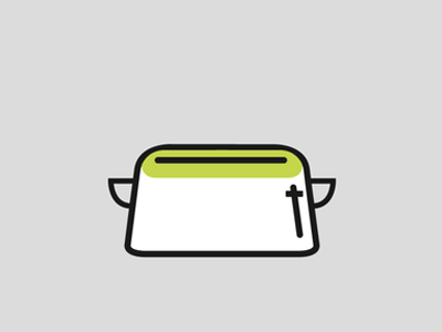 Toaster animation flat food gif graphic motion vector