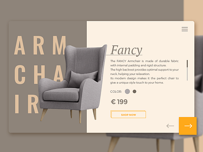 Armchairs Product Page armchairs ecommerce experiment fancy flat furniture layout product shop ui ui design ux