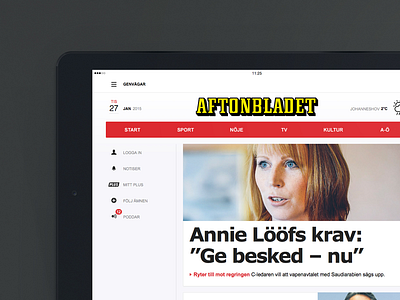 Aftonbladet Tablet – Start page