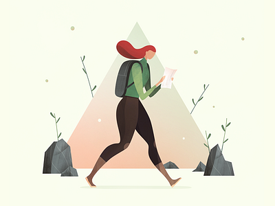 Backpacker adventure lady adventure backpacking illustration photoshop
