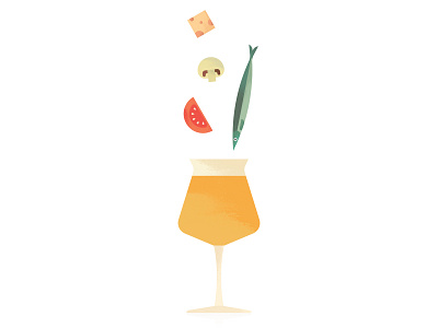 Beer and meal pairing beer illustration illustrator texture