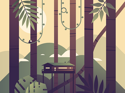 Jungle Hut 2d hut illustration illustrator jungle